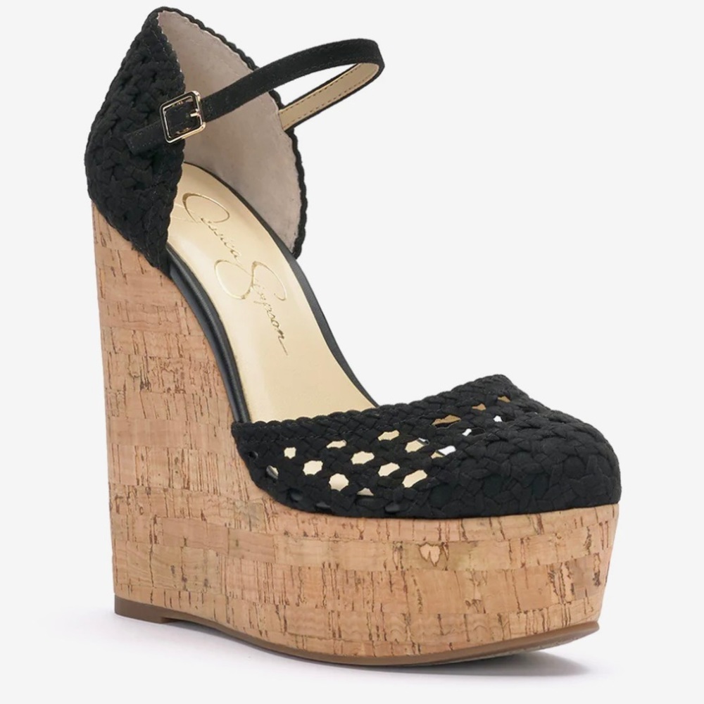 Jessica Simpson Marschela Platform with Ankle Strap Size 7 Black